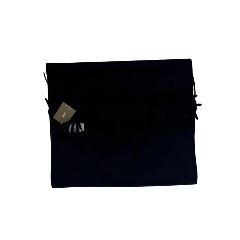 J.Crew Scarf Cashmere Wool Blend NWT Men Unisex Navy Made In Italy Winter Fringe
